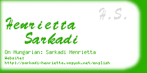 henrietta sarkadi business card